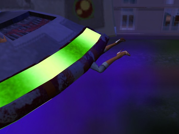 Ze statku UFO wystaj nogi simki xp